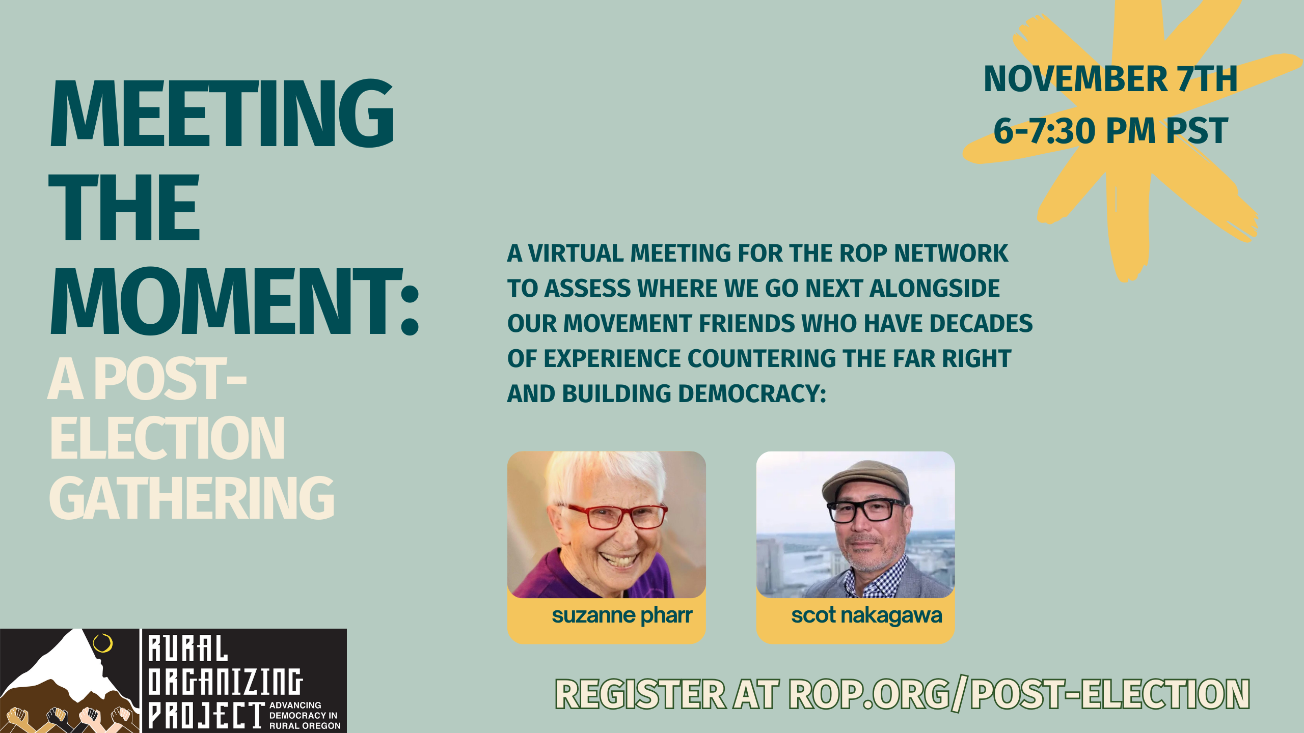 Meeting the Moment: Join us for a Post-Election Gathering!