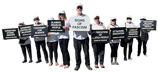 Group holding signs of Fascism